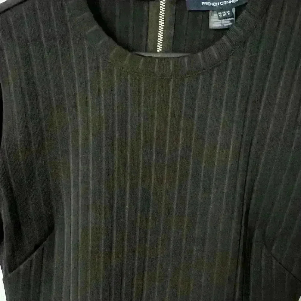 French Connection Ribbed Zip Back Dress with Back Opening. - Picture 3 of 4